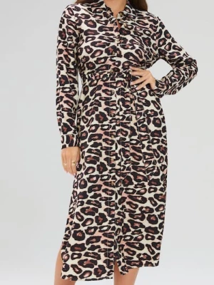 Sinsay - Sukienka ze wzorem w panterkę - wielobarwny