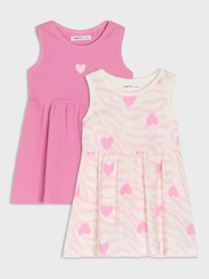 Sinsay - Sukienki 2 pack - kremowy