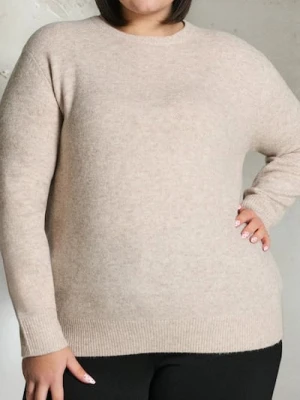 Sinsay - Sweter basic z domieszką wełny - beżowy