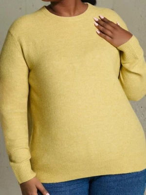 Sinsay - Sweter basic z domieszką wełny - żółty