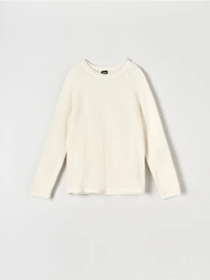 Sinsay - Sweter bawełniany - kremowy
