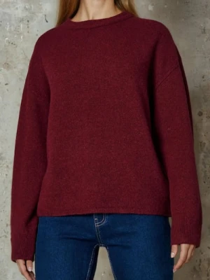 Sinsay - Sweter chunky z domieszką wełny - bordowy