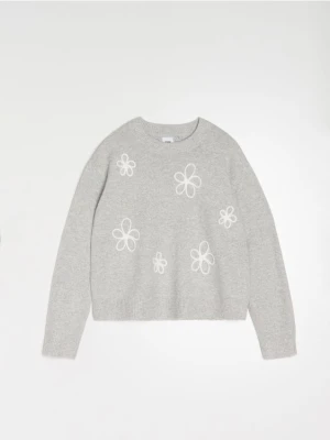 Sinsay - Sweter chunky z domieszką wełny - szary