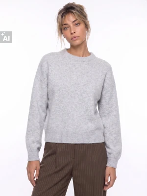 Sinsay - Sweter chunky z obniżoną linią ramion - szary