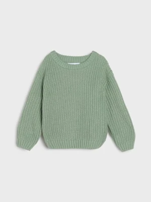 Sinsay - Sweter dziecięcy o grubym splocie - zielony
