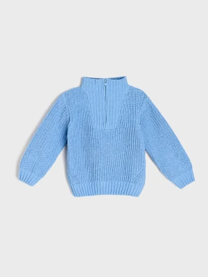 Sinsay - Sweter half-zip ze stójką - niebieski