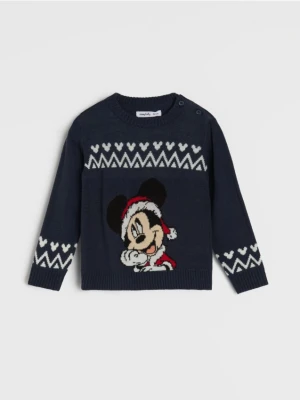 Sinsay - Sweter Mickey Mouse - granatowy