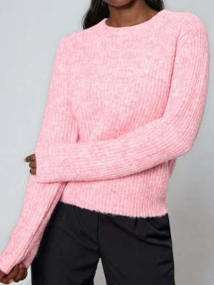 Sinsay - Sweter o grubym splocie z domieszką wełny - różowy