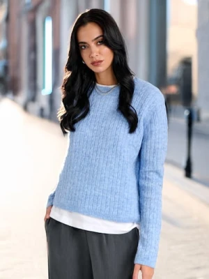 Sinsay - Sweter o warkoczowym splocie - błękitny