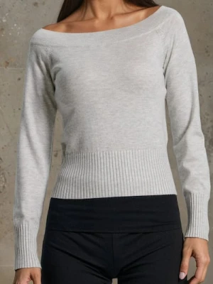 Sinsay - Sweter off shoulder - szary