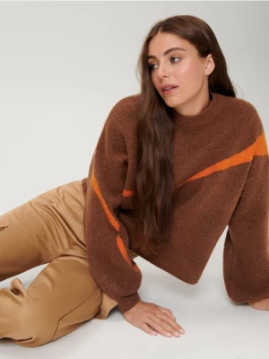 Sinsay - Sweter oversize - brązowy