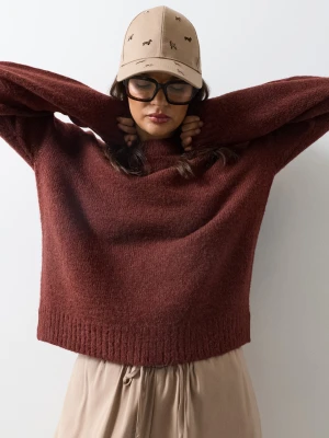 Sinsay - Sweter oversize z długim rękawem - pomarańczowy