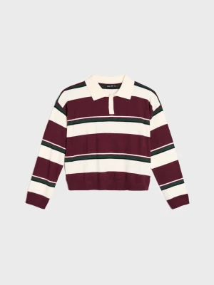 Sinsay - Sweter polo w paski z wiskozą - wielobarwny