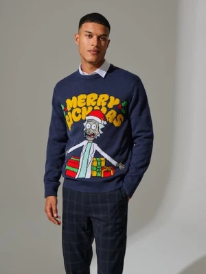Sinsay - Sweter świteczny Rick and Morty - granatowy