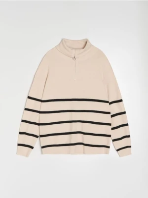 Sinsay - Sweter w paski - beżowy