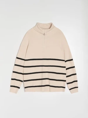Sinsay - Sweter w paski - beżowy
