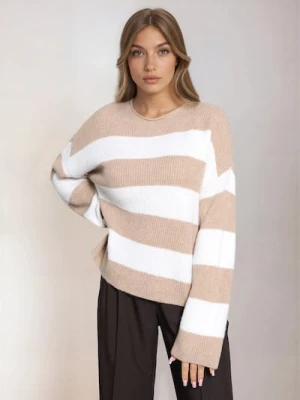 Sinsay - Sweter w paski - beżowy