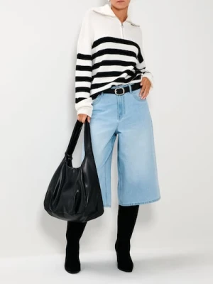 Sinsay - Sweter w paski - biały