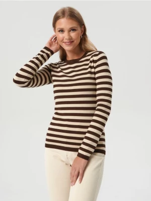 Sinsay - Sweter w paski - brązowy