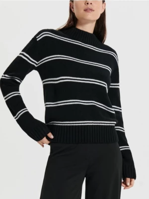 Sinsay - Sweter w paski - czarny