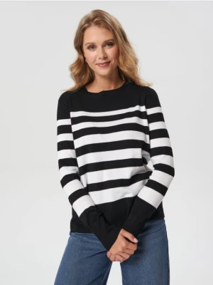 Sinsay - Sweter w paski - czarny