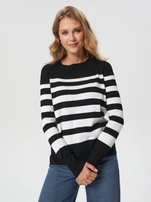 Sinsay - Sweter w paski - czarny
