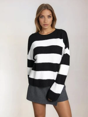 Sinsay - Sweter w paski - czarny