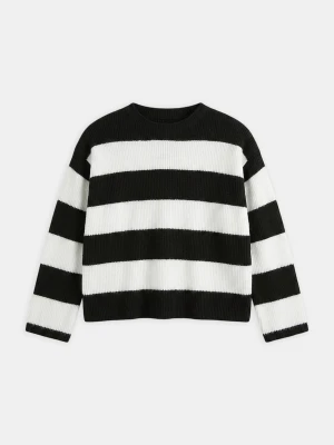 Sinsay - Sweter w paski - czarny