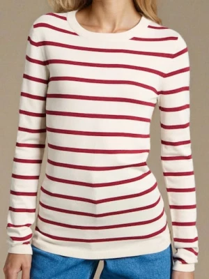 Sinsay - Sweter w paski - kremowy