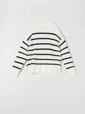 Sinsay - Sweter w paski - kremowy
