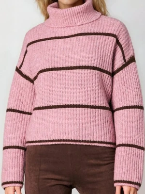 Sinsay - Sweter w paski - różowy