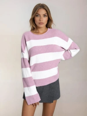 Sinsay - Sweter w paski - różowy