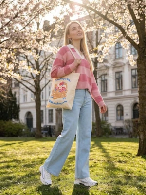 Sinsay - Sweter w paski - różowy