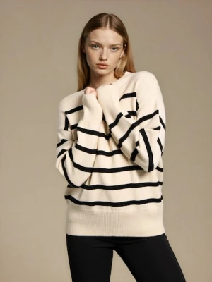 Sinsay - Sweter w paski z wiskozy - beżowy