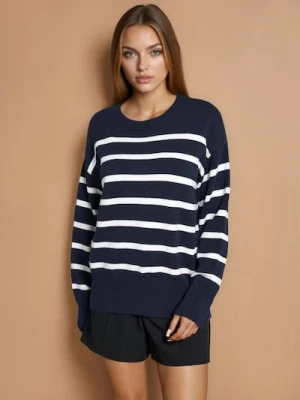 Sinsay - Sweter w paski z wiskozy - granatowy