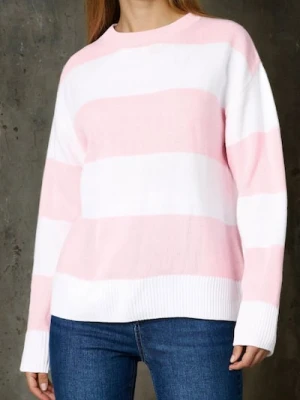 Sinsay - Sweter w pasy - różowy