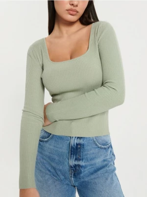 Sinsay - Sweter w prążki - zielony