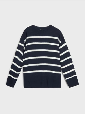 Sinsay - Sweter z akrylu w paski - granatowy