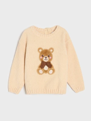 Sinsay - Sweter z aplikacją 3D z motywem misia soft touch - beżowy