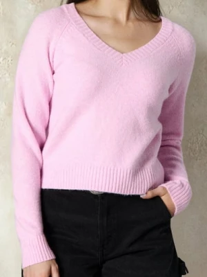 Sinsay - Sweter z dekoltem V - różowy