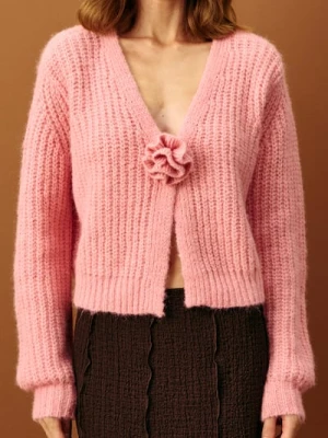 Sinsay - Sweter z dekoltem V - różowy