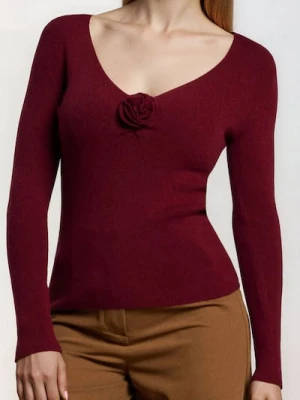 Sinsay - Sweter z dekoltem V - różowy