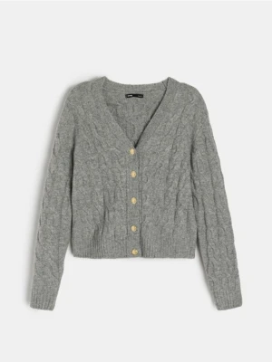 Sinsay - Sweter z dekoltem V - szary