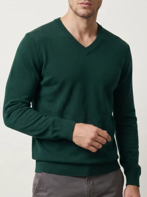 Sinsay - Sweter z dekoltem V - zielony