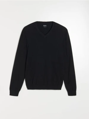 Sinsay - Sweter z dekoltem w serek - czarny