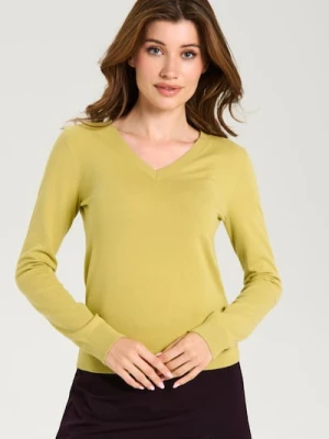 Sinsay - Sweter z dekoltem w serek - żółty