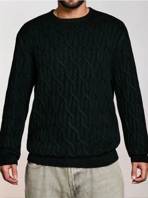 Sinsay - Sweter z dekoracyjnym splotem - czarny