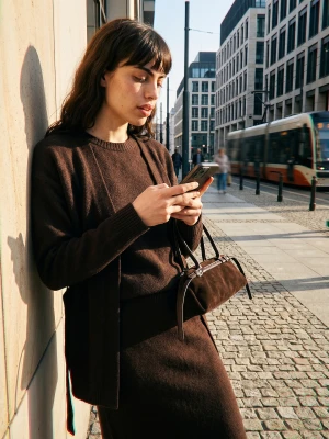 Sinsay - Sweter z domieszką wełny - brązowy