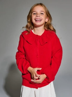 Sinsay - Sweter z falbankami - czerwony