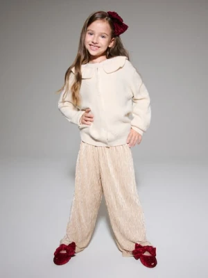 Sinsay - Sweter z falbankami - kremowy